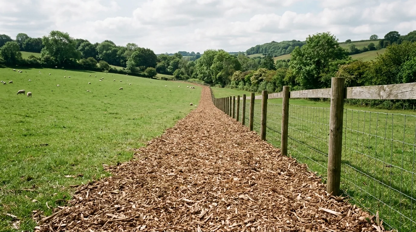The finished result of professional forestry mulching: the completed work looking clean, correct — Evansville, IN