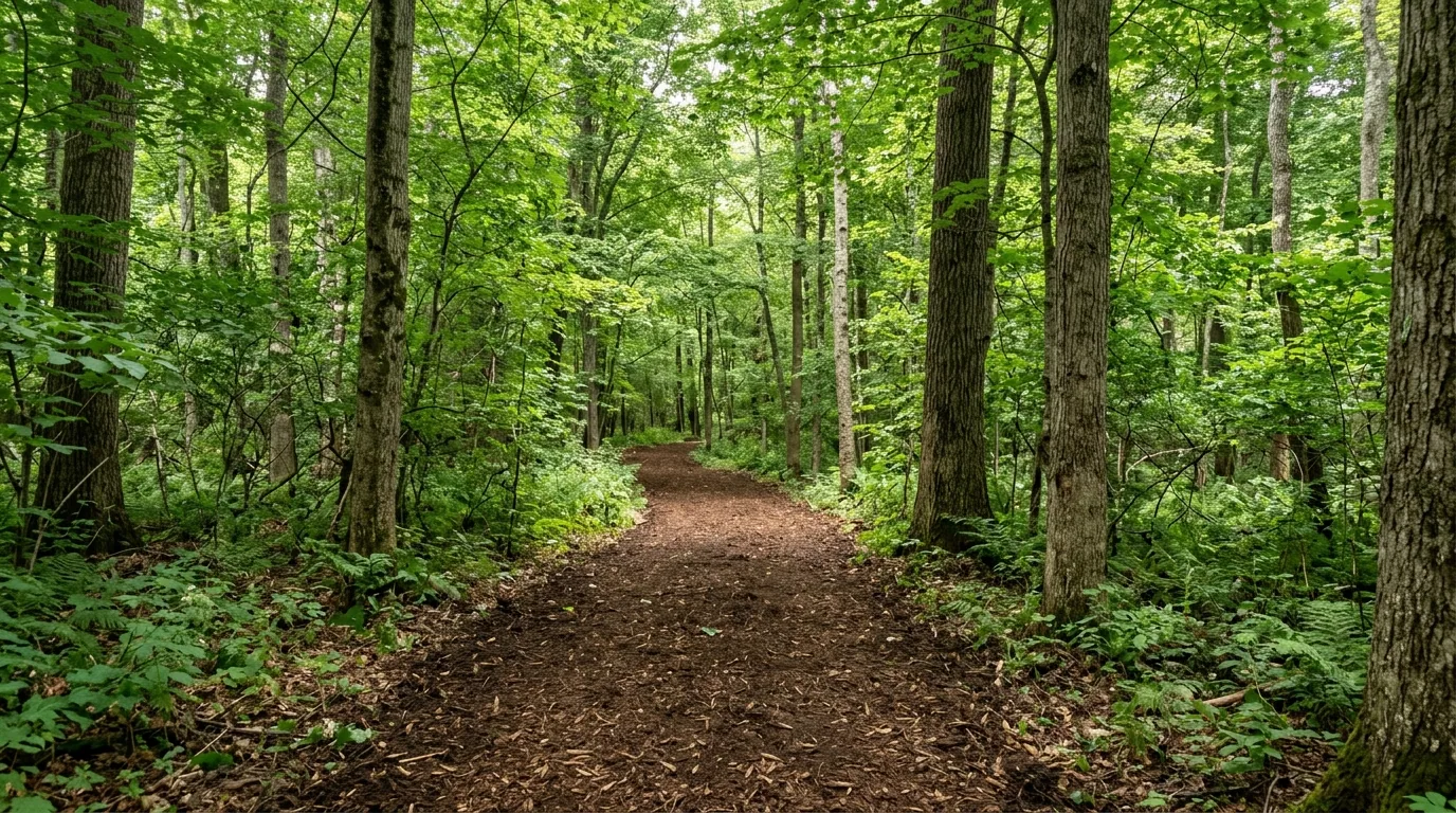 The finished result of professional forestry mulching: the completed work looking clean, correct — Evansville, IN